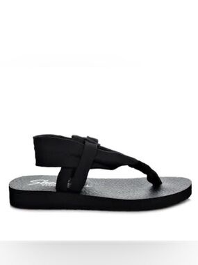 Skechers Women's Meditation-Studio Kicks Thong Sandal Black Size 9